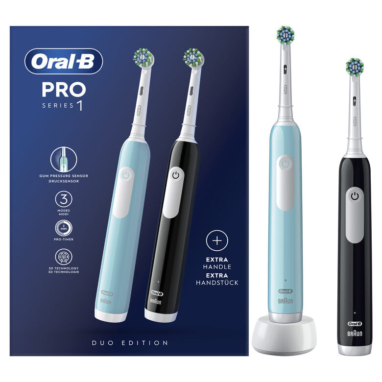 Oral-B Spazzolino Elettrico Ricaricabile Pro Series 1,2 Spazzolini Elettrici, Blu e Nero