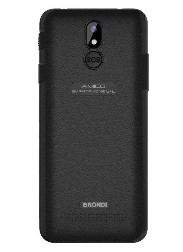 Brondi Amico Smartphone S+B Nero 14,5 cm (5.7") Doppia SIM Android 12 Go edition 4G USB tipo-C 2 GB 16 GB 2800 mAh