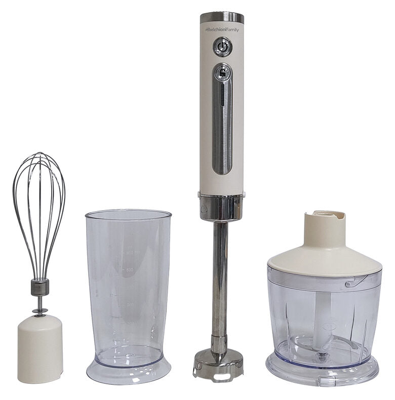 Melchioni 118420038 frullatore Frullatore ad immersione 150 W Stainless steel, Trasparente, Bianco