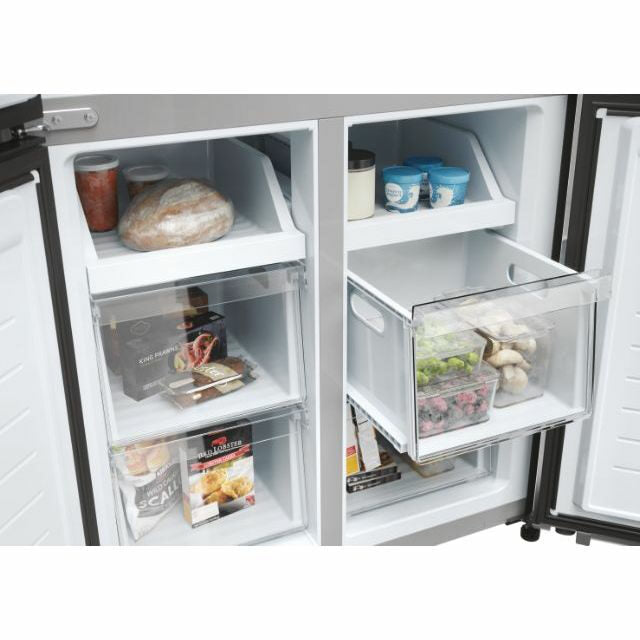 Haier HCR3818ENMM Cube 83 Serie 3 Frigorifero Side By Side Libera Installazione 467 L E Platino Stainless steel