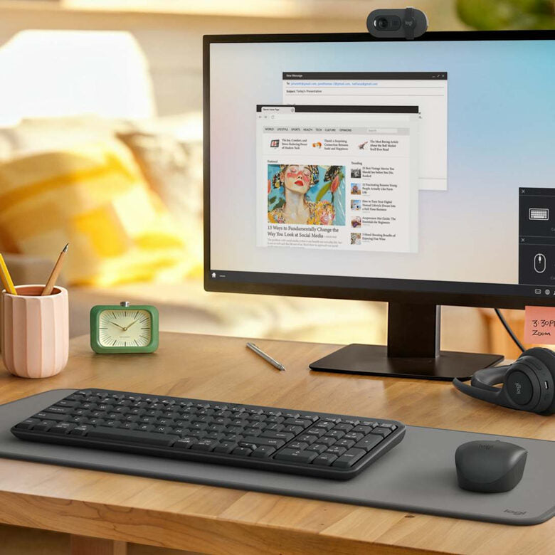 Logitech MK250 Compact Bluetooth Wireless Combo tastiera Mouse incluso Universale RF senza fili + Bluetooth Italiano Grafite