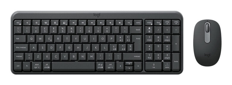 Logitech MK250 Compact Bluetooth Wireless Combo tastiera Mouse incluso Universale RF senza fili + Bluetooth Italiano Grafite