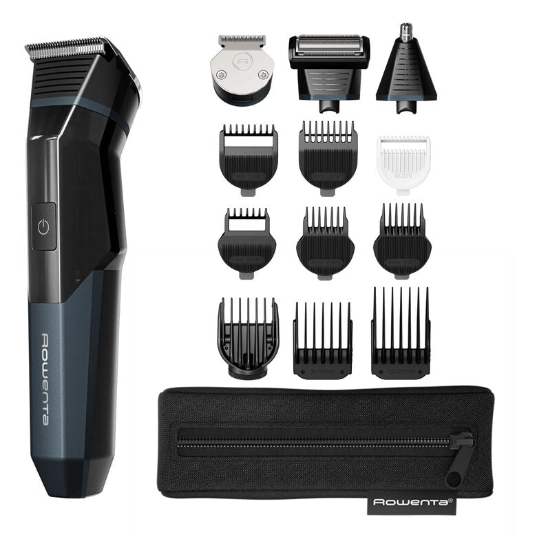 Rowenta X Series 700 Regolabarba Multifunzione 14-in-1 da Uomo, Lame Autoaffilanti in Acciaio Inox ad Alto Tenore di Carbonio, TN9650
