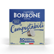 Caffè Borbone Capsule Compatibili Sistema Nespresso - Miscela 100% Arabica Compostabili - Smaltibili In Raccolta Umido - 50 Capsule