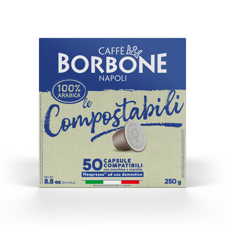 Caffè Borbone Capsule Compatibili Sistema Nespresso - Miscela 100% Arabica Compostabili - Smaltibili In Raccolta Umido - 50 Capsule
