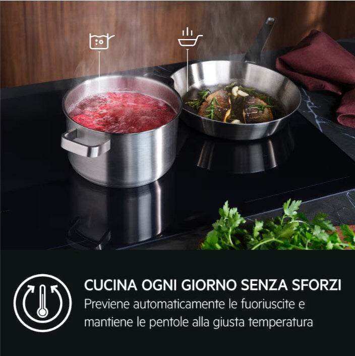 AEG TI84IB30IZ piano cottura Nero Da incasso 80 cm Piano cottura a induzione 4 Fornello(i)