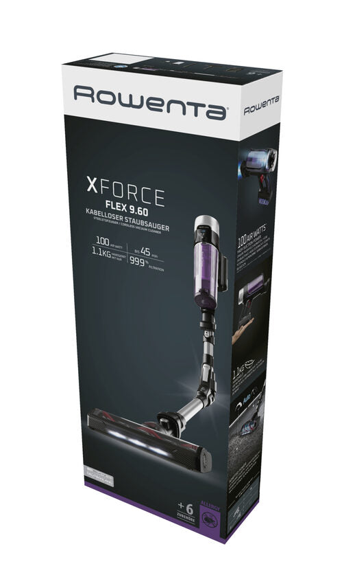 Rowenta X-Force Flex 9.60 RH2037WO aspirapolvere senza filo Nero, Porpora Senza sacchetto