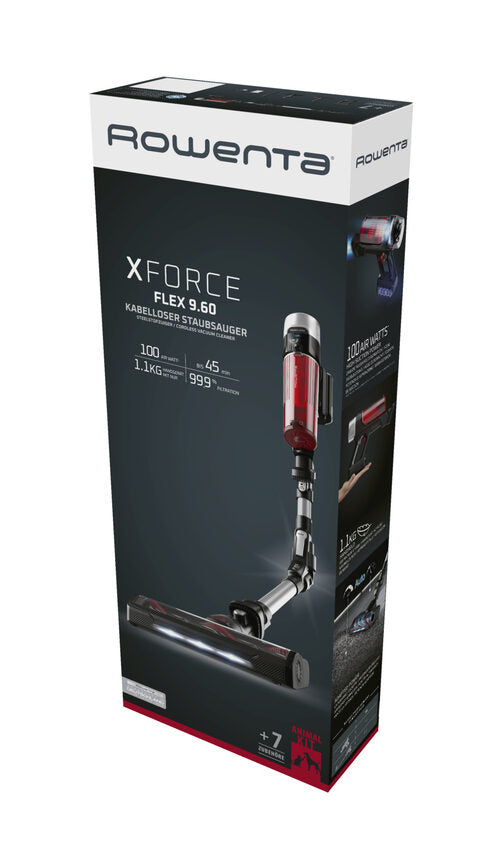 Rowenta X-Force Flex 9.60 RH2077 aspirapolvere senza filo Nero, Rosso Senza sacchetto
