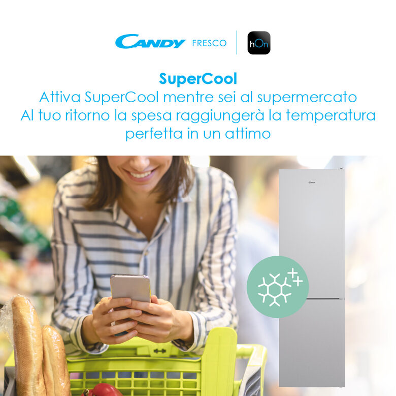 Candy Fresco CCE4T620ES frigorifero con congelatore Libera installazione 377 L E Argento