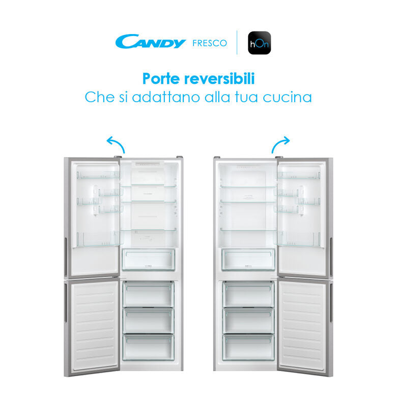 Candy Fresco CCE4T620ES frigorifero con congelatore Libera installazione 377 L E Argento