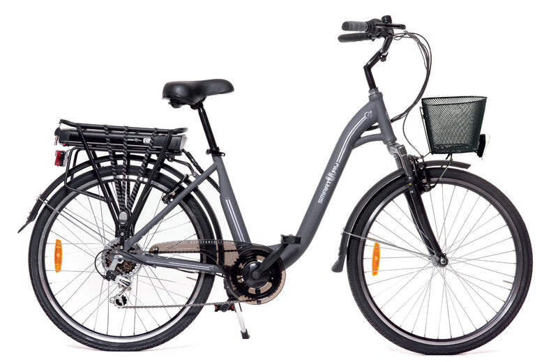 Smartway C4-L1SC-G bicicletta elettrica Grigio Acciaio 66 cm (26") 25 kg Ioni di Litio