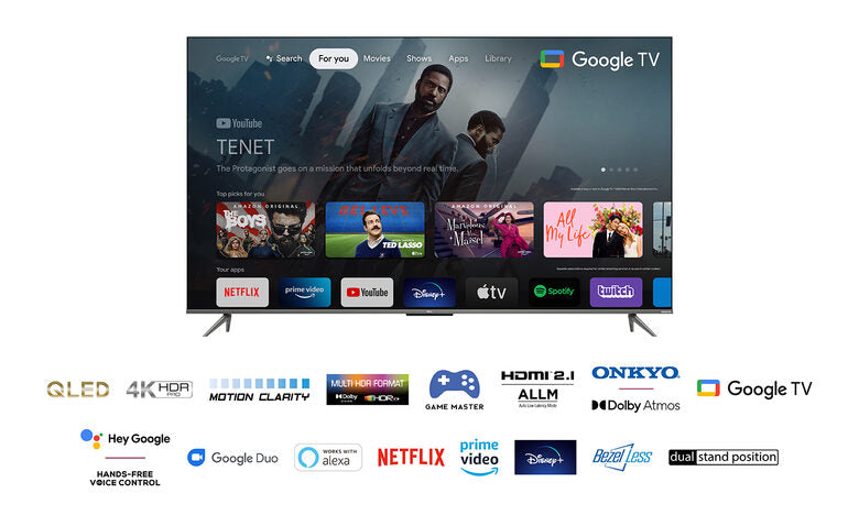 TCL Serie C63 QLED 55" 55C635 audio Onkyo Google TV
