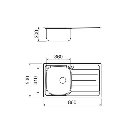 Glem Gas L1G86XS3 Lavello ad incasso Rettangolare Stainless steel