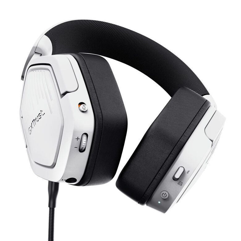 Trust GXT 493W Carus Auricolare Con cavo e senza cavo A Padiglione, Casco Gaming USB Type-C / USB Type-A Bluetooth Bianco