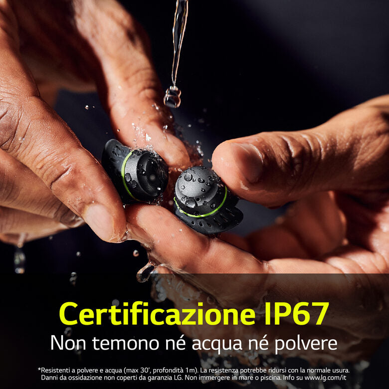LG TONE Free TF8 Cuffie Bluetooth per lo sport, IP67, Plug & Wireless