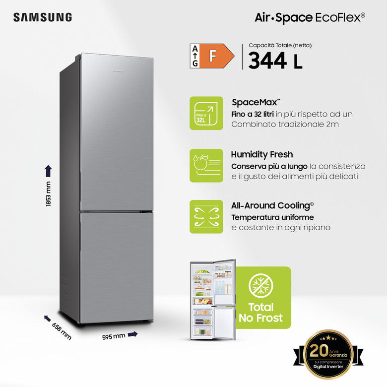 Samsung Frigorifero Combinato EcoFlex 1.85m 344L RB33B612FSA