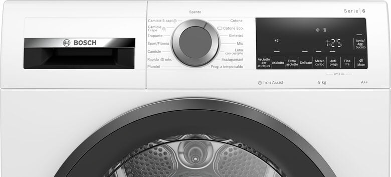 Bosch Serie 6 WQG241A0IT asciugatrice Libera installazione Caricamento frontale 9 kg A++ Bianco