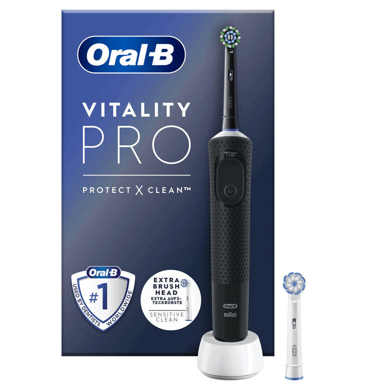 Oral-B Vitality Spazzolino Elettrico Ricaricabile Pro Nero, 2 testine