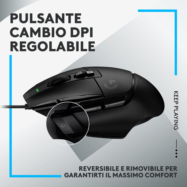 Logitech G G502 X mouse Mano destra USB tipo A Ottico 25600 DPI