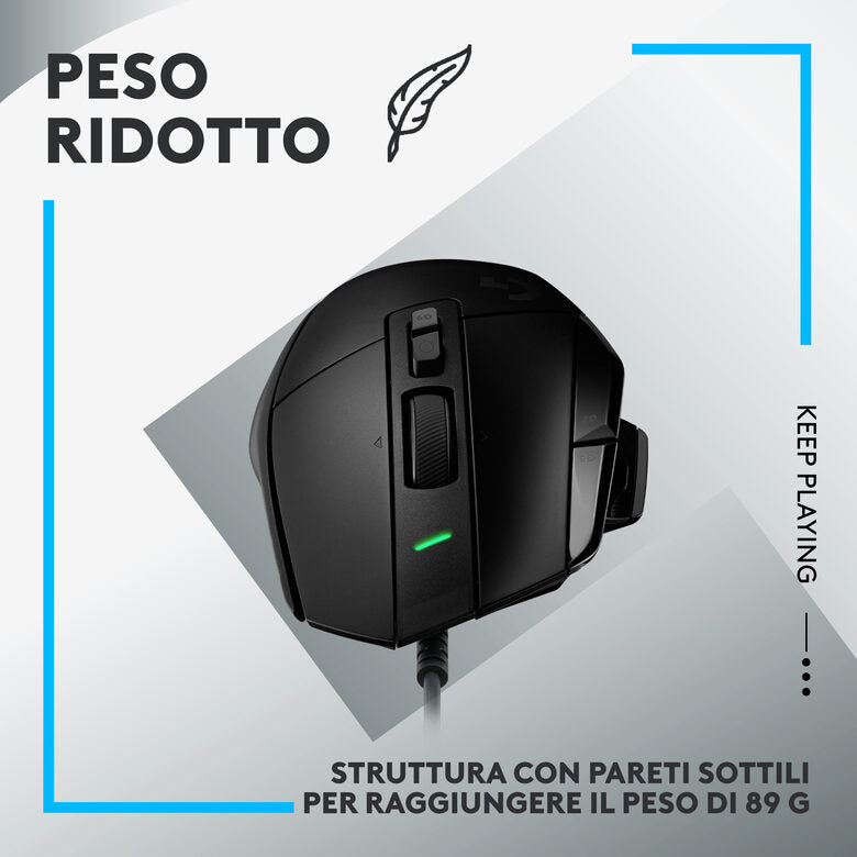 Logitech G G502 X mouse Mano destra USB tipo A Ottico 25600 DPI