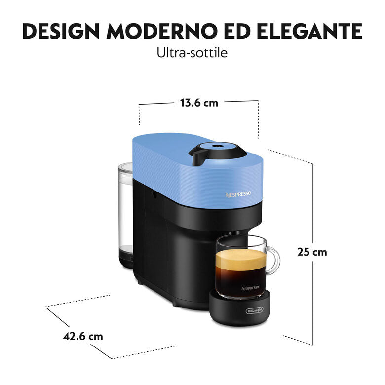 De' Longhi Vertuo Pop ENV90.A Macchina da Caffè in Capsule, Celeste
