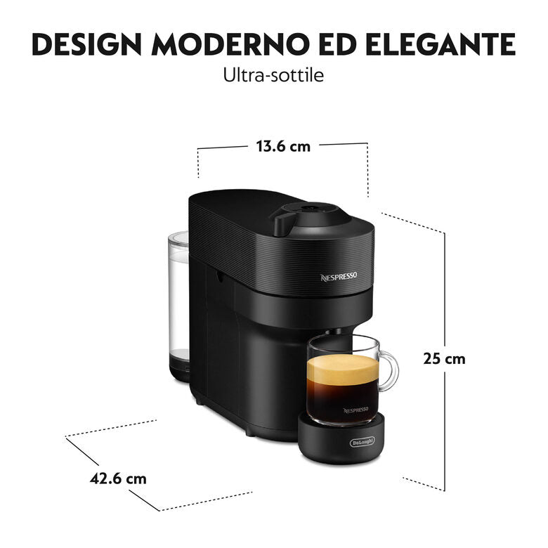 De' Longhi Vertuo Pop ENV90.B Macchina da Caffè in Capsule, Nero