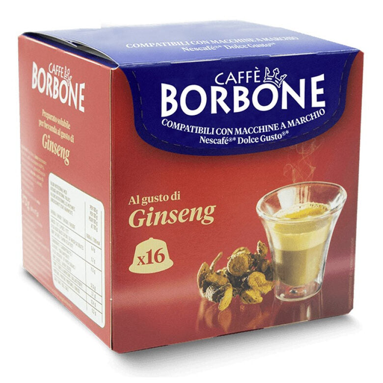 Caffè Borbone Miscela Dolce Re Ginseng Amaro SENZA GLUTINE in capsule 16pz compatibili con macchine a marchio Nescafè® Dolce Gusto®