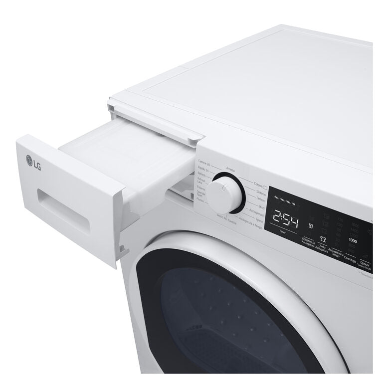 LG Asciugatrice RH80M3AV6R Capacità 8Kg, Classe A++, Tecnologia a Pompa di Calore
