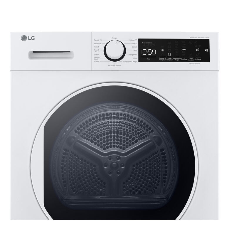 LG Asciugatrice RH80M3AV6R Capacità 8Kg, Classe A++, Tecnologia a Pompa di Calore