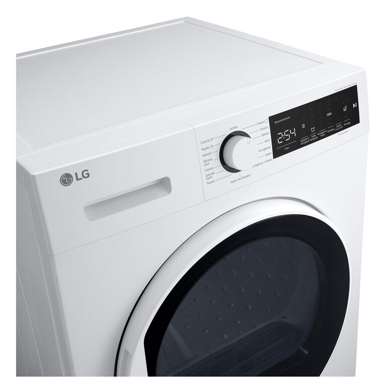 LG Asciugatrice RH80M3AV6R Capacità 8Kg, Classe A++, Tecnologia a Pompa di Calore