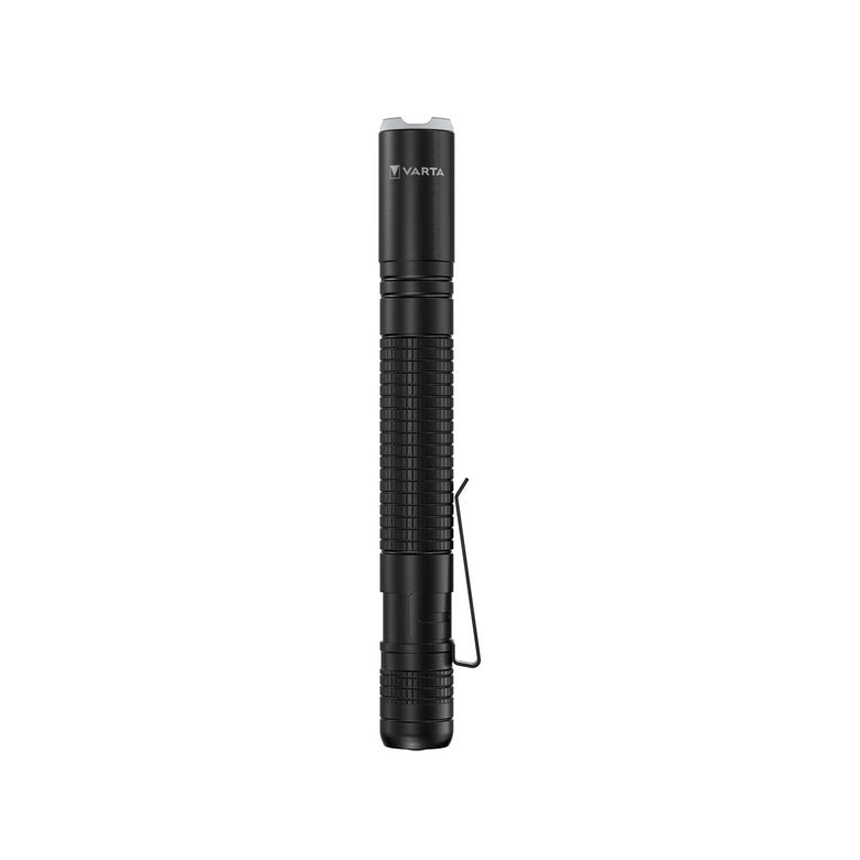 Varta Aluminium F10 Pro LED Flashlight (incl. 2x Longlife Power AAA Batterie per l'uso quotidiano, 150 lumen, resistente agli urti, 3 anni di garanzia) nero per la casa, il campeggio, l'outd