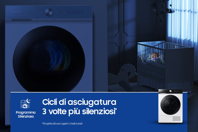Samsung Asciugatrice DV90BB9445GE Bespoke AI SilentDry 9Kg A+++