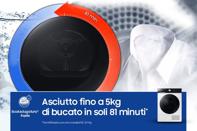 Samsung Asciugatrice DV90BB9445GE Bespoke AI SilentDry 9Kg A+++