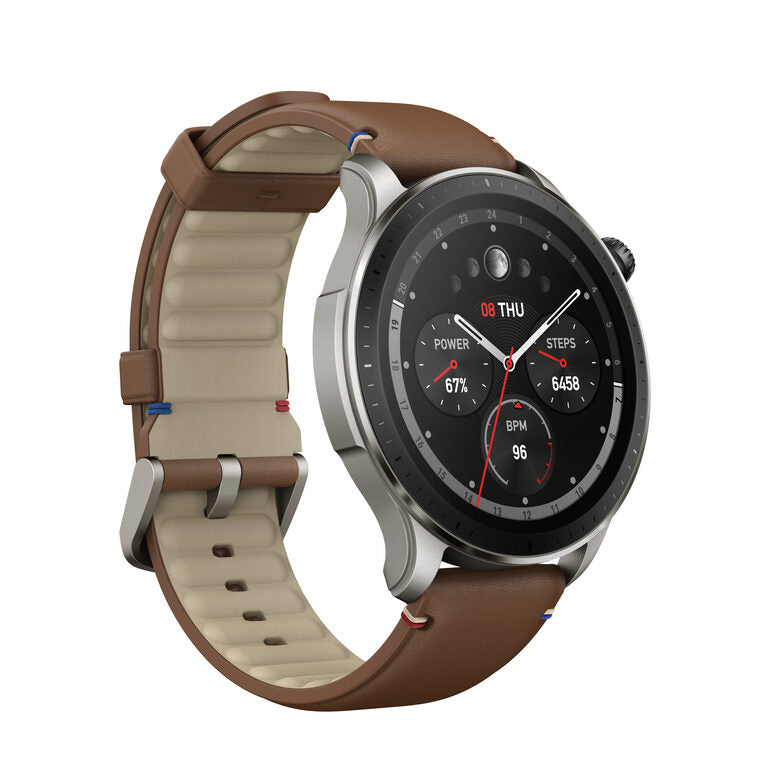 Amazfit GTR 4 Vintage Brown Leather 3,63 cm (1.43") AMOLED 46 mm Marrone GPS (satellitare)