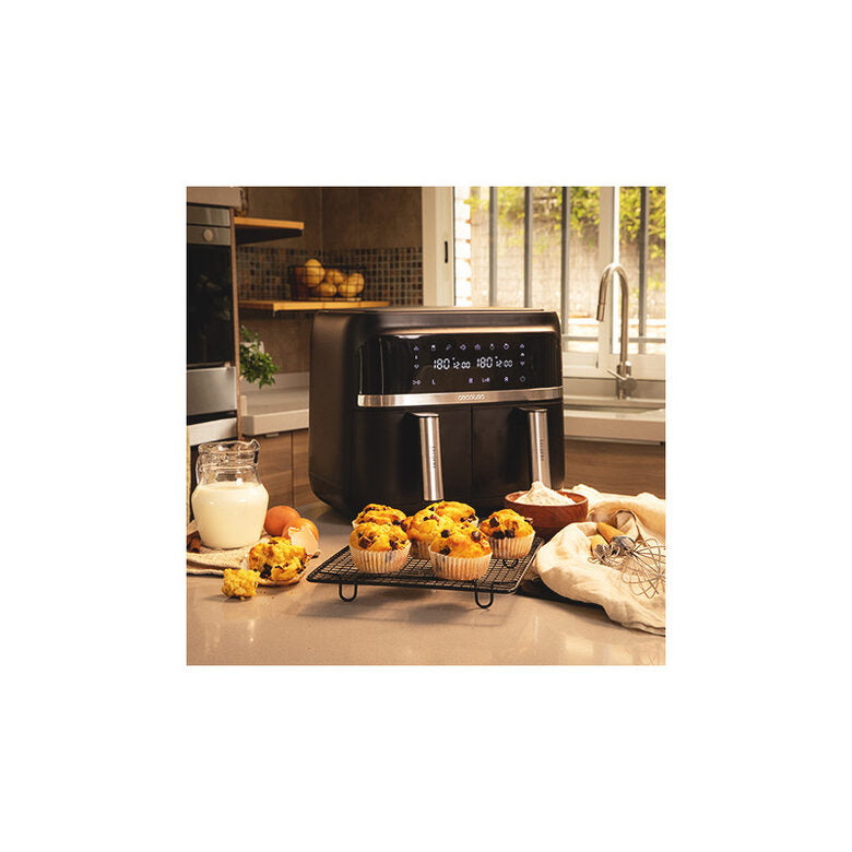 Cecotec 04338 friggitrice Doppia 9 L Indipendente 2850 W Friggitrice ad aria calda Nero