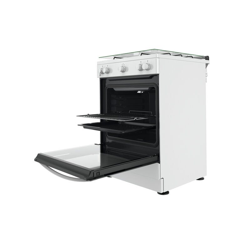 Indesit IS67G1KMW/E Cucina Gas Nero, Bianco A+