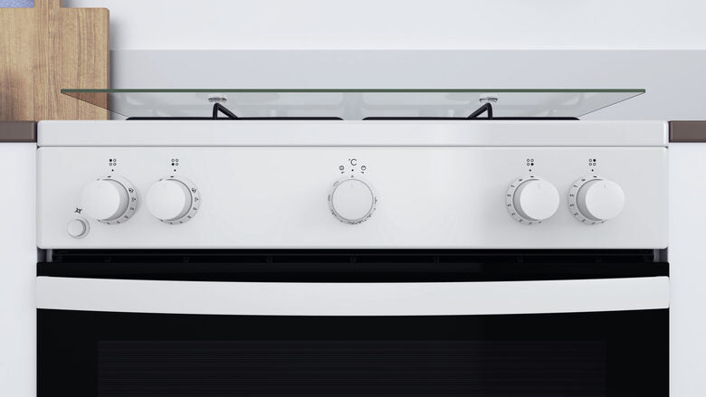 Indesit IS67G1KMW/E Cucina Gas Nero, Bianco A+