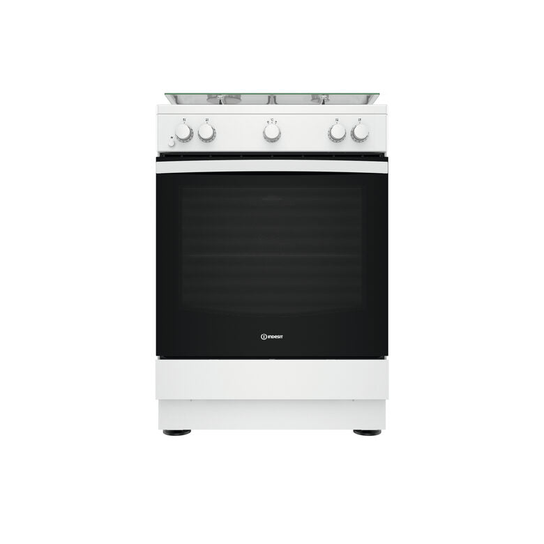 Indesit IS67G1KMW/E Cucina Gas Nero, Bianco A+