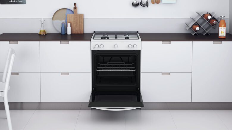 Indesit IS67G1KMW/E Cucina Gas Nero, Bianco A+