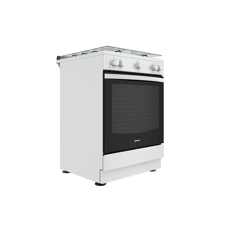 Indesit IS67G1KMW/E Cucina Gas Nero, Bianco A+