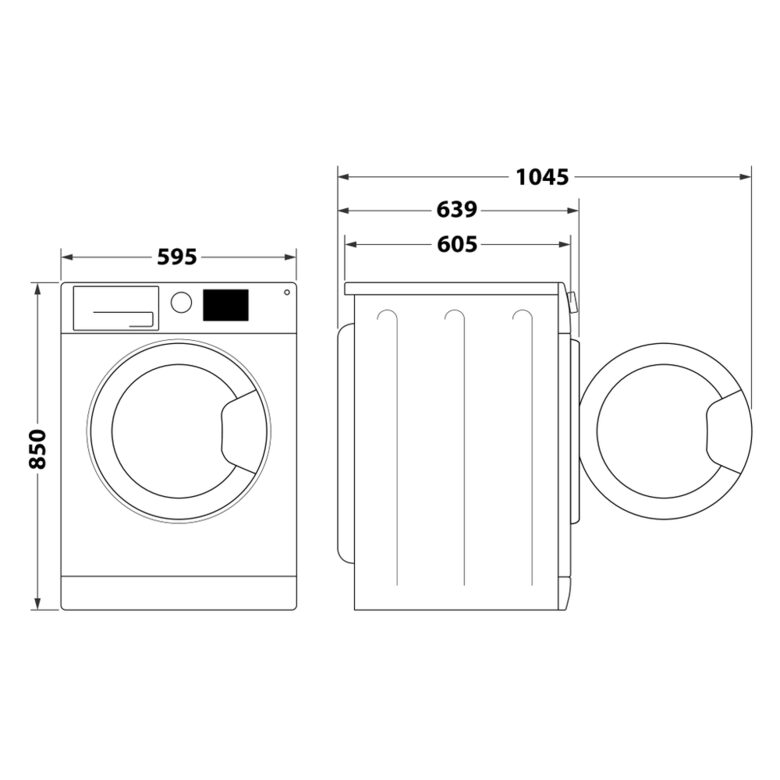 Hotpoint NDB 10736 WA IT lavasciuga Libera installazione Caricamento frontale Bianco D