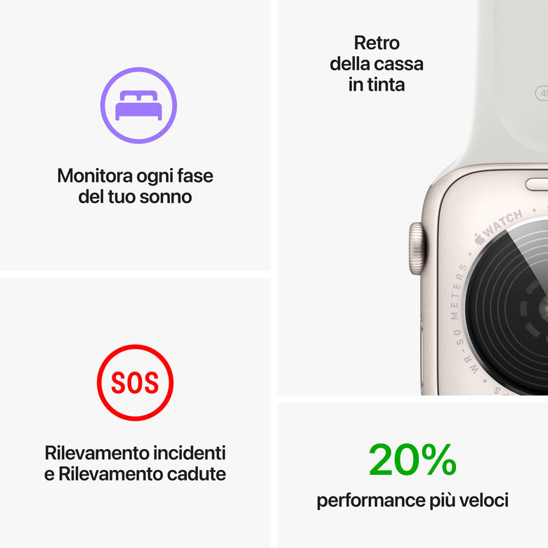 Apple Watch SE GPS 40mm Cassa in Alluminio color Argento con Cinturino Sport Band Bianco - Regular