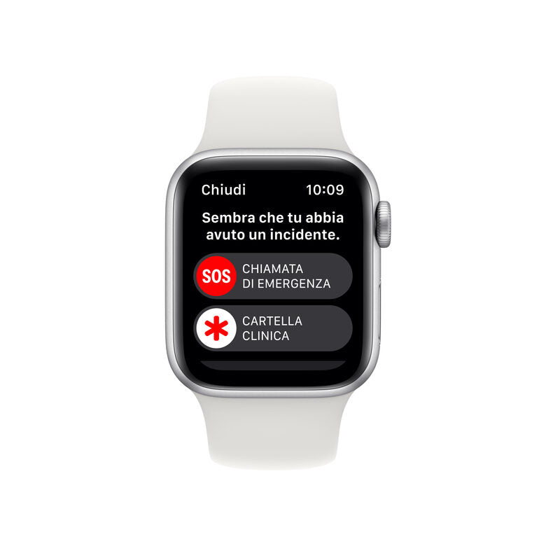 Apple Watch SE GPS 40mm Cassa in Alluminio color Argento con Cinturino Sport Band Bianco - Regular