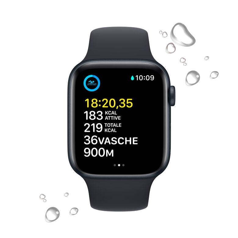 Apple Watch SE GPS 44mm Cassa in Alluminio color Mezzanotte con Cinturino Sport Band Mezzanotte - Regular