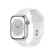 Apple Watch Series 8 GPS + Cellular 41mm Cassa in Alluminio color Argento con Cinturino Sport Band Bianco - Regular