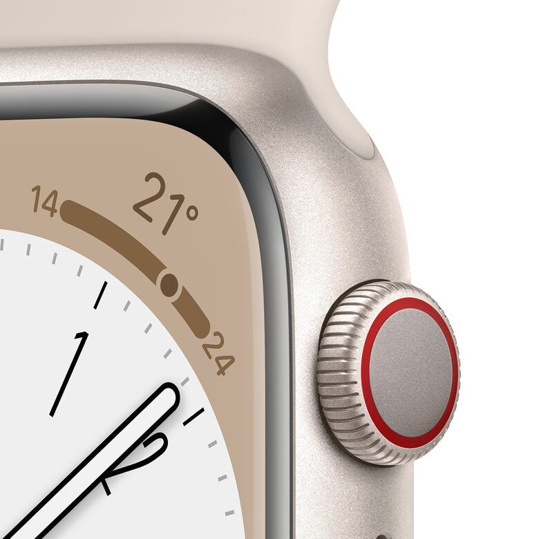 Apple Watch Series 8 GPS + Cellular 41mm Cassa in Alluminio color Galassia con Cinturino Sport Band Galassia - Regular