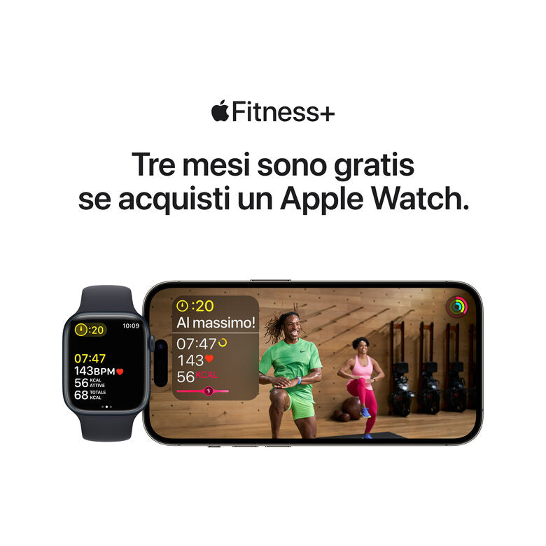 Apple Watch Series 8 GPS 45mm Cassa in Alluminio color Argento con Cinturino Sport Band Bianco - Regular