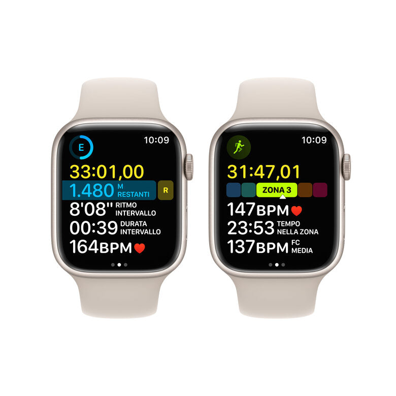 Apple Watch Series 8 GPS 45mm Cassa in Alluminio color Galassia con Cinturino Sport Band Galassia - Regular