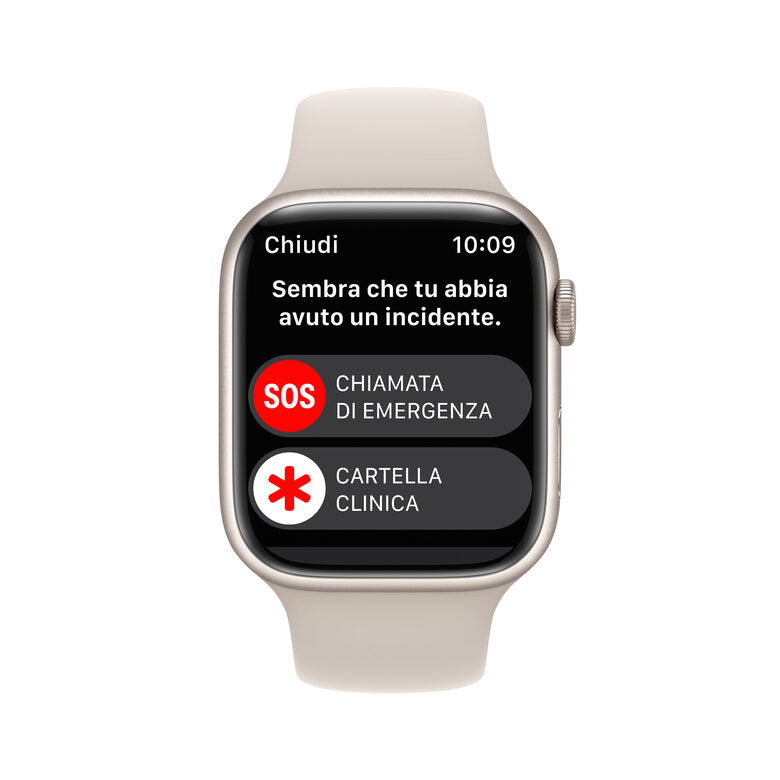 Apple Watch Series 8 GPS 45mm Cassa in Alluminio color Galassia con Cinturino Sport Band Galassia - Regular