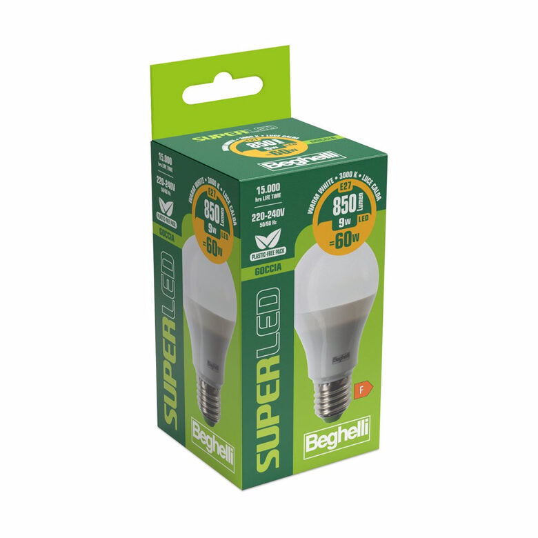 Beghelli SuperLED Lampadina a risparmio energetico 9 W E27 F